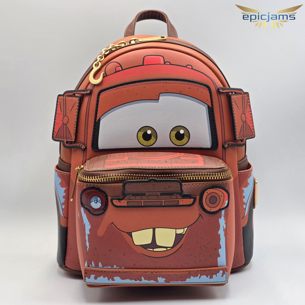 Loungefly Disney Pixar Cars Figural Mater Light-Up Mini Backpack New